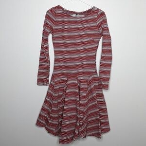 ✨3/$15 Coconinno pink diamond pattern knit skater dress XS